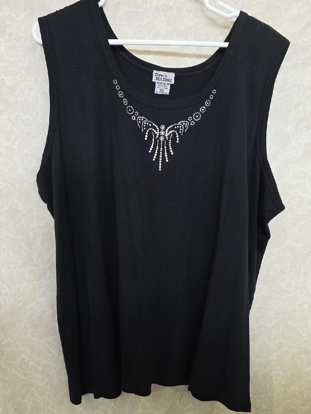 Isaac's Designs Black Sleeveless Embellished Tank Top